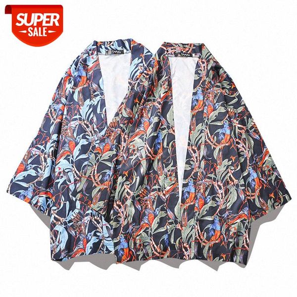 

chinese style road robe sunscreen coat three-quarter sleeves, cranes, japanese style, and tang suit men's kimono loose thin #9v4r, White;black