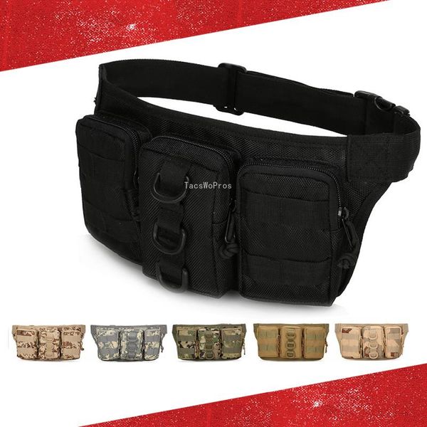 

men women outdoor hiking waist packs army tactical combat training camouflage bag sports molle nylon pouch bags
