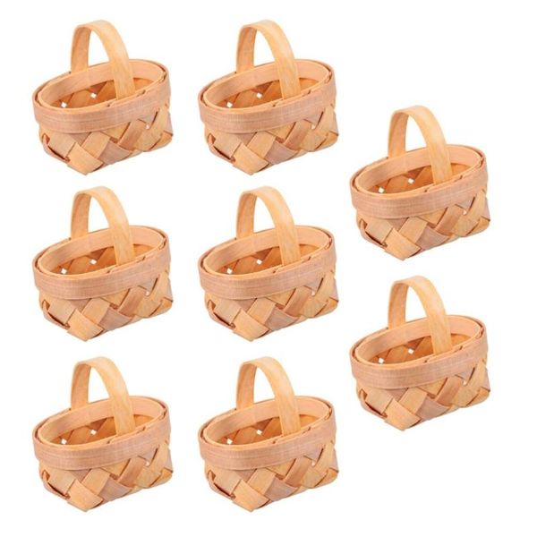 

storage baskets 8pcs hand-woven basket mini candy packing wedding gift