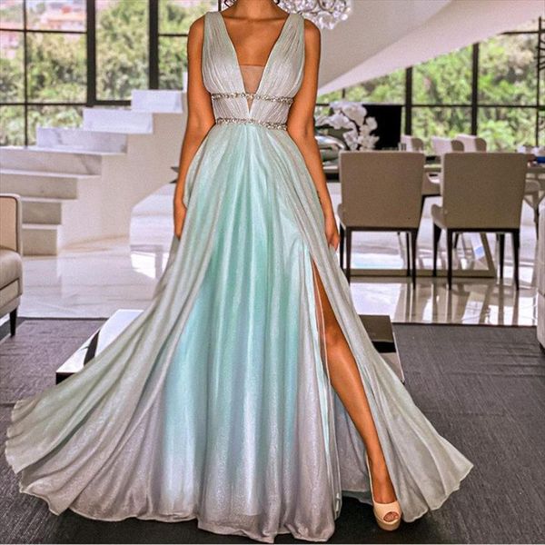 

floor length evening gown elegant womens dresses fashion sequins formal casual, Black;gray