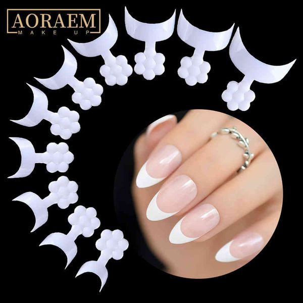 

aoraem short french 500pcs with bag all for manicure fake s tip white extension false half tips press on nail art, Red;gold