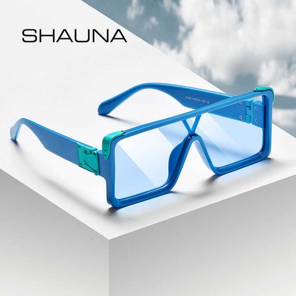

sun glasses shauna arrival brand designer men women oversized square sunglasses trending fashion conjoined green blue shade, White;black