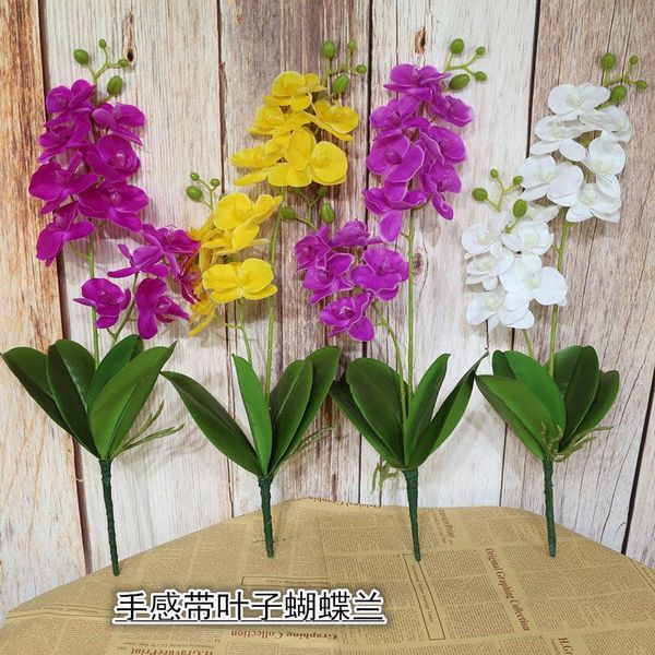 

decorative flowers & wreaths 12 heads 2 fork phalaenopsis tape artificial flower home decoration set fake plants