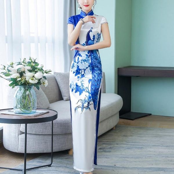 

ethnic clothing 2021 arrival chinese traditional women long qipao ao dai dress handmade button cheongsam novelty formal 30961, Red
