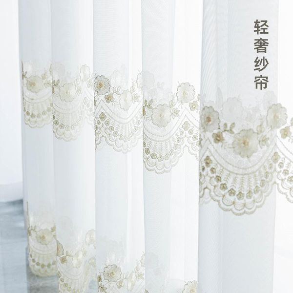 

light luxury tulle embroidered for living dining room bedroom curtain & drapes