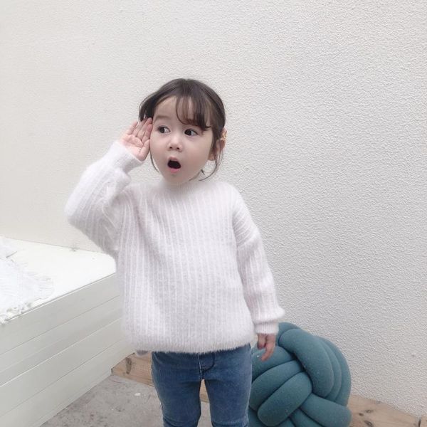 

baby girls sweaters 2021 autumn winter causal clothes toddler long sleeves knitwear jackets children knitted cardigan, Blue
