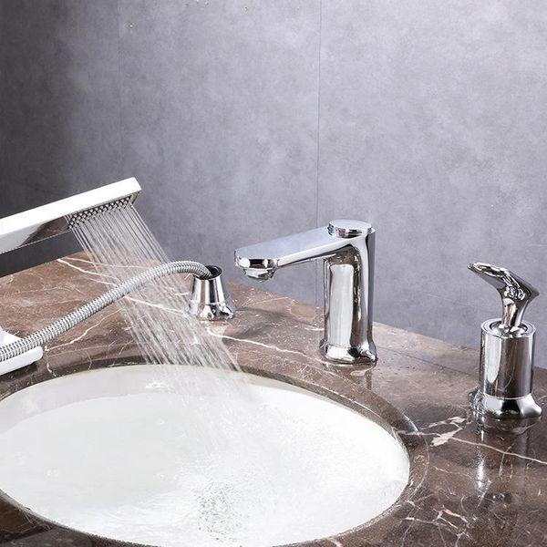 

brass luxury chrome bathroom sink faucet pull out basin cold water tap single handle wash hair faucets