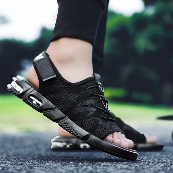 

slippers men's sandals summer ins casual beach shoes trend air cushion soft sole 9iwz, Black