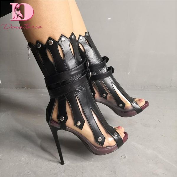 

summer boots big size 35-47 party sandals women shoes fashion gladiator thin heels woman, Black