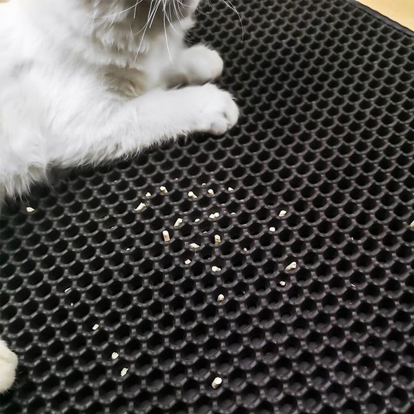 

cat beds & furniture waterproof pet litter mat foldable eva double-layer cats bottom non-slip layer catcher