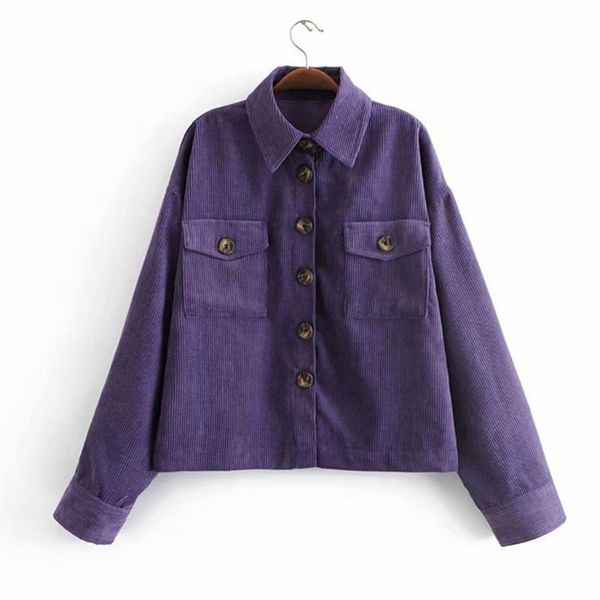 

women's jackets 2021 corduroy jacket autumn winter solid button long sleeve clothes fashion casual vintage warm coat outwear streetwear, Black;brown