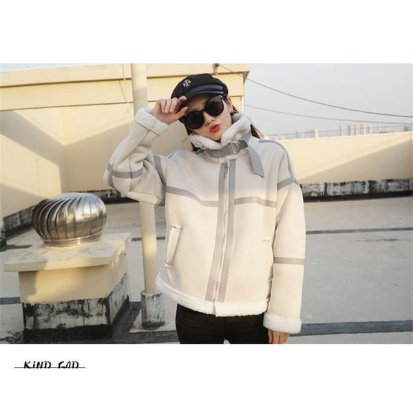 

women's down & parkas chique cotton collar quilted korean clothes work done with tools motorcycle short jacket loose light female coat, Black