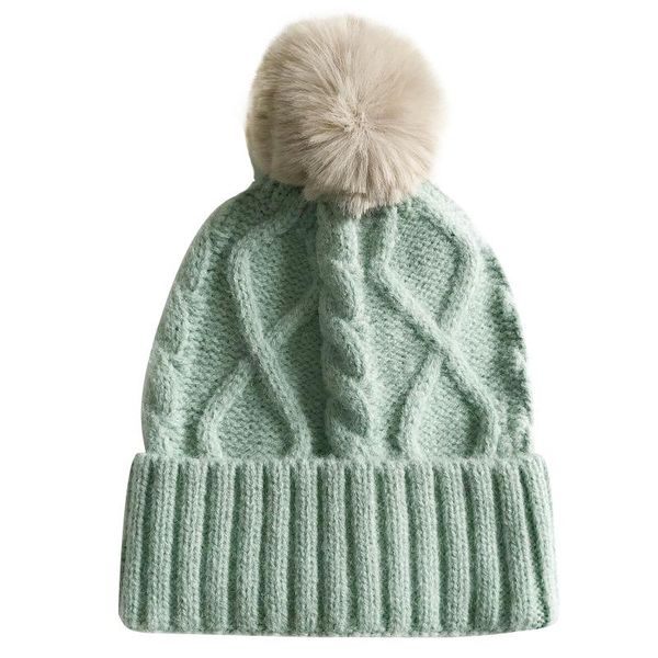 

cute hat female 2021 autumn winter warm fashion fresh temperament wool ball comfortable knitting beanies
