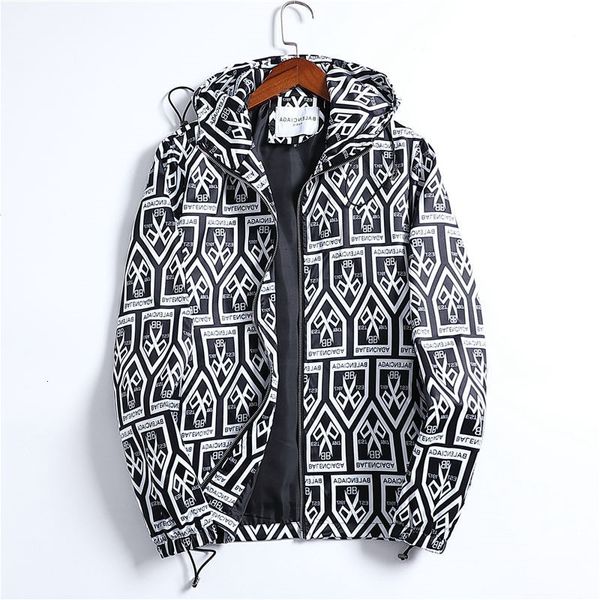 

2021 new fashion hooded jackets with letter bb paris printed windbreaker men's winter autumn slim fit mens design clothes men casual ja, Black;brown