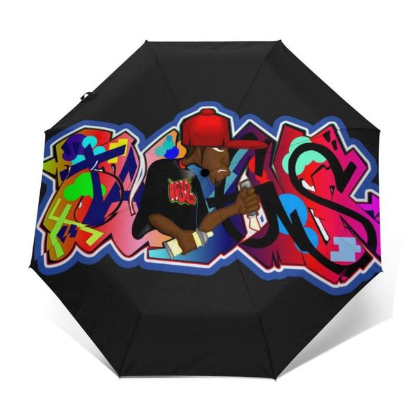 

umbrellas graffiti umbrella uv protection automatic print folding sun