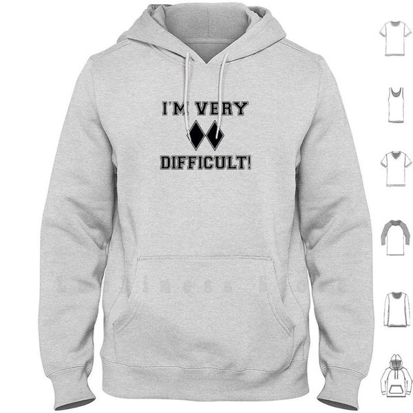 

skiing i'm very difficult double black diamond hoodies long sleeve im men's & sweatshirts