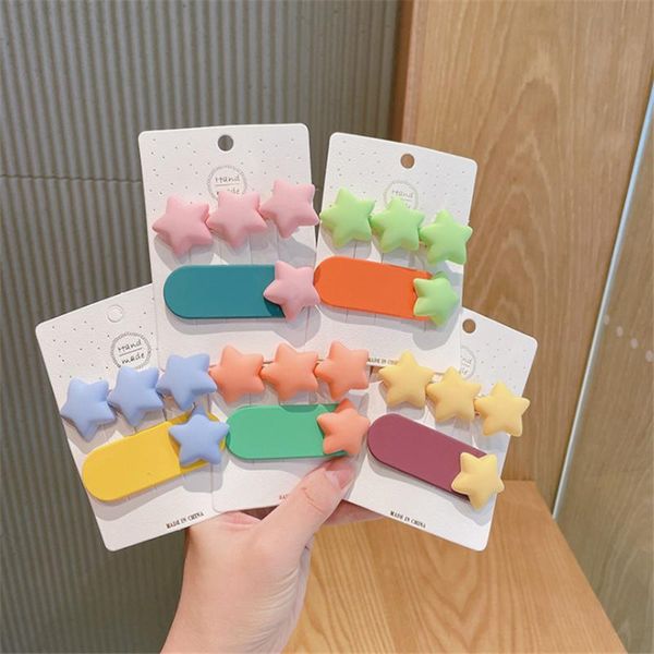 

hair accessories 10set/lot girls fashion shiny sythetic resin star barrette for children clips hairpins kids, Slivery;white