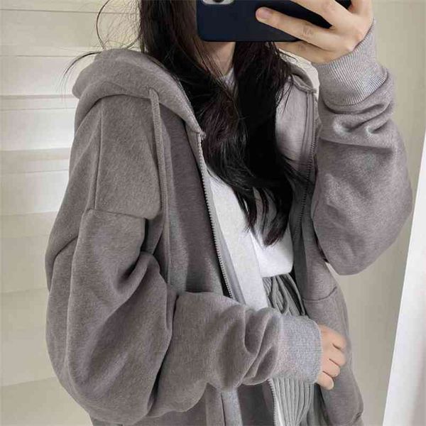 

women hoodie harajuku korean version loose thin long oversized sweatshirt pink womens sweatshirt with a hood hoodies 210721, Black