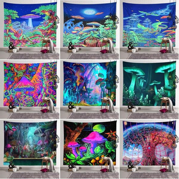 

tapestries mandala mushroom tapestry wall hanging home dorm decoration colorful abstract trippy beach rug blanket
