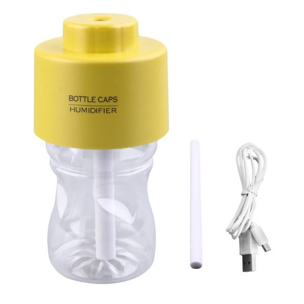 

night lights pged-018 mini bottle cap led nightlight ultrasonic humidifier usb portable home office car mist maker