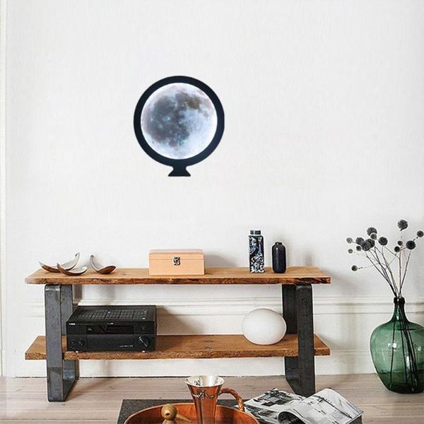 

night lights multifunctional makeup mirror moon shape wall lamp living room entrance bathroom decoration