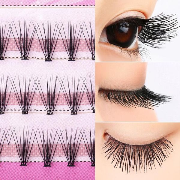 

false eyelashes 60 cluster individual fan lashes diy faux mink curl lash grafting eye extension makeup