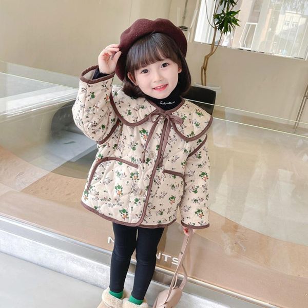

jackets toddler coat for girl floral pattern girls thick warm kids winter clothes, Blue;gray