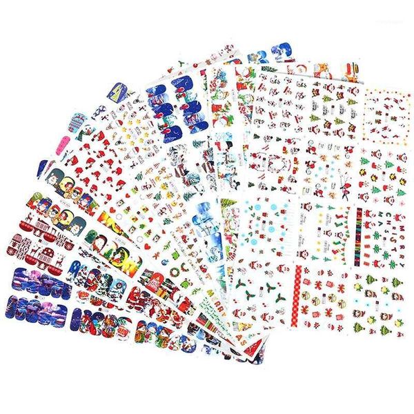 

winter christmas slider nail decals art sticker diy manicure water accessories transfer foil xmas gift1, Black