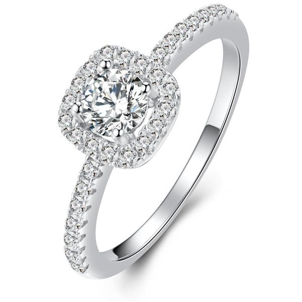 

cluster rings 925 sterling silver ring crystal cubic zirconia engagement romantic design elegant brial for women classic fine jewellery, Golden;silver