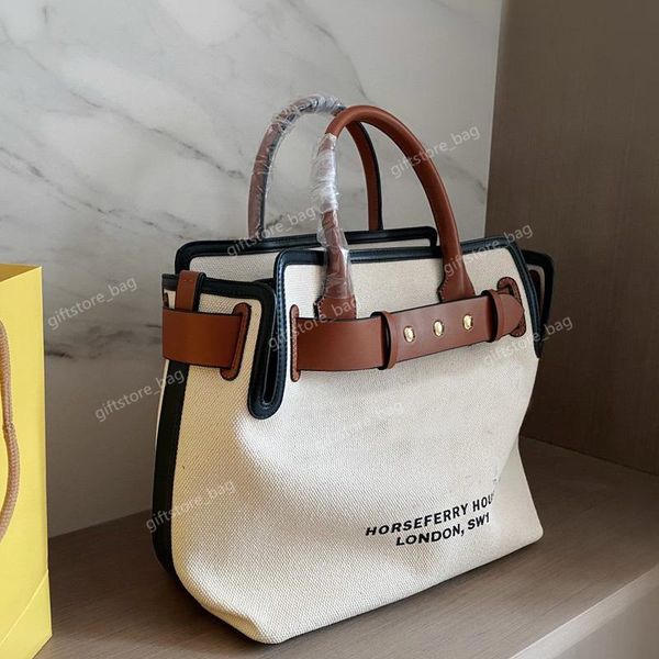 

giftstore_bag canvas shopping large capacity bag handbag purse fashion letters white leather