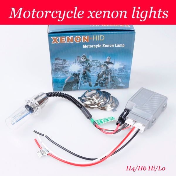 

motorcycle high intensity discharge bike lights kit h6 hi/low hid h4 bi-xenon bulbs 2800lm 12v 35w 4300k 6000k8000k10000k12000k