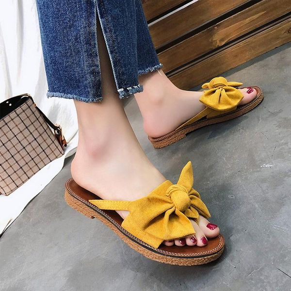 

slippers 2021 women bow torridity sandals slipper indoor outdoor -flops beach shoes fashion female casual chanclas mujer, Black