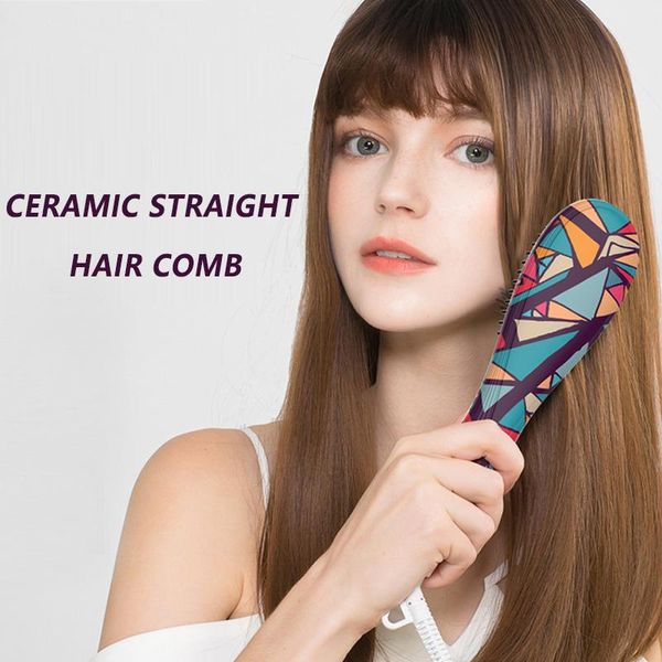 

electric hair brushes straightener brush curler comb heating ceramic salon styling