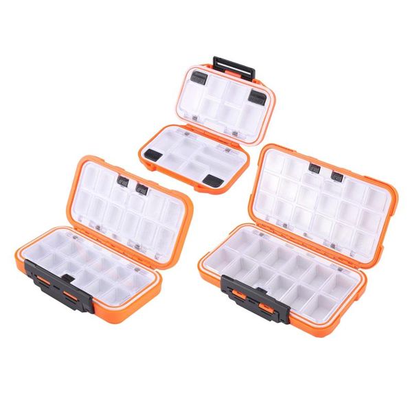 

sealed waterproof fishing tackle tray abs plastic swivel snap lure storage box accessories