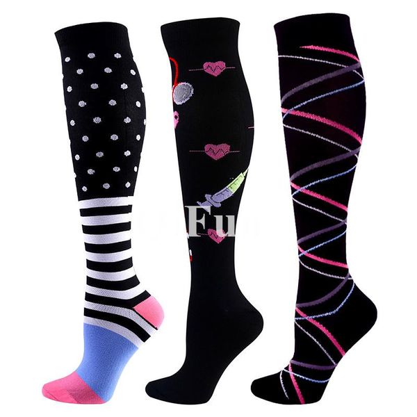 

men's socks compression stockings running men women fit for pregnancy edema varicose veins travel flight marathon sports, Black