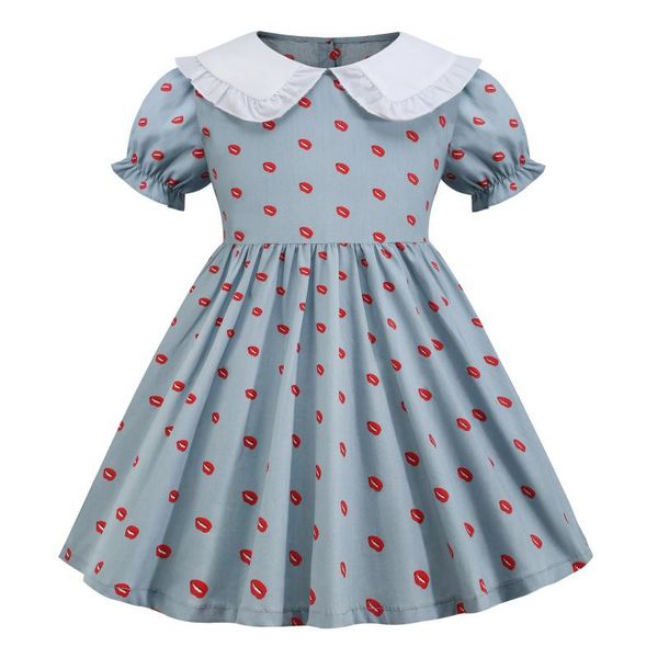 

girl's dresses 2021 short sleeve girl dress princess party casual wear kids clothing children's summer european style, Red;yellow