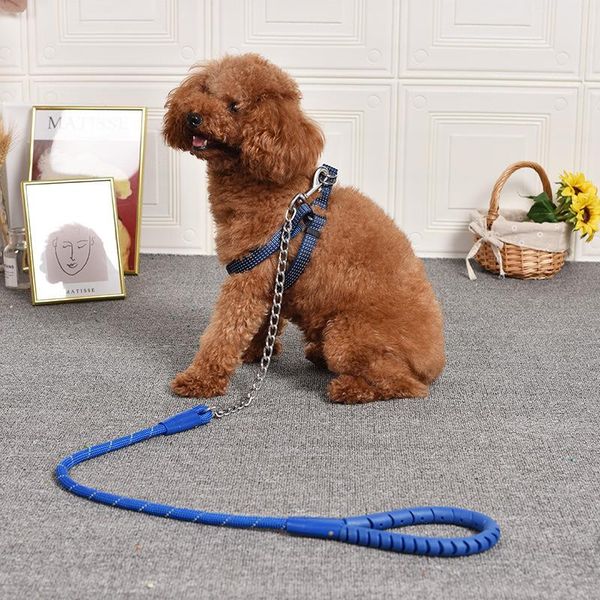 

dog collars & leashes collar for medium large dogs slip chain nylon puppy necklace with leash quick release pet leads 1.2m