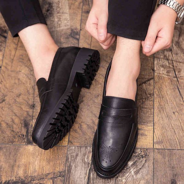 

dress shoes genuine leather men luxury casual slip loafers moccasins retro big size 38-47 black brown male driving % mkh5