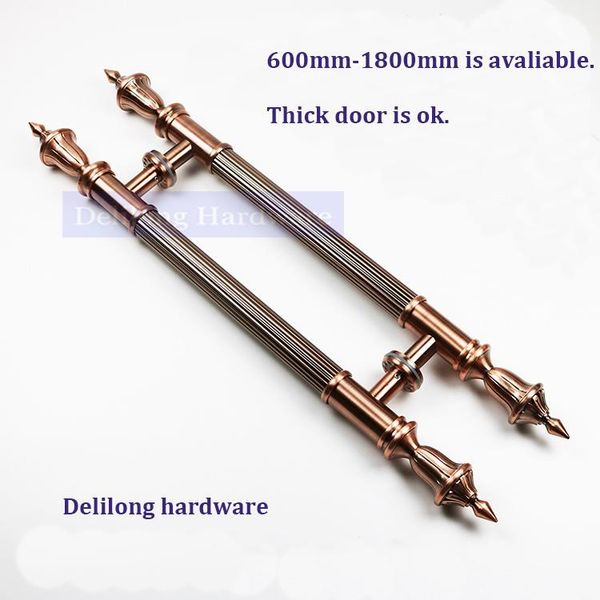 

handles & pulls wooden door handle el glass 800mm rose gold color/gold color