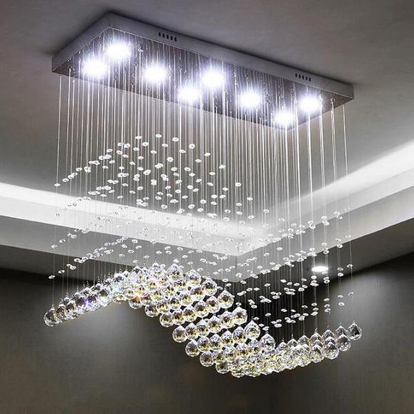 

chandeliers k9 crystal chandelier rectangle hanging lamp for living room dining wave bar island cabinet ac