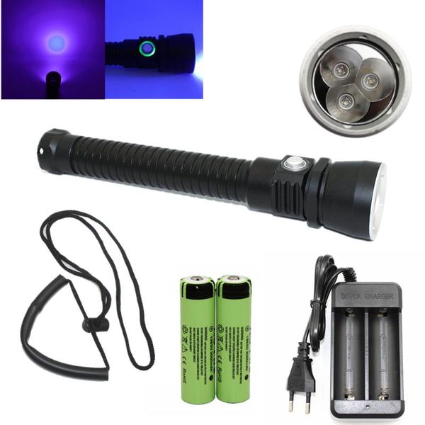 

other led lighting uv 3x ultraviolet light diving underwater torch + 18650 battery charger for find scorpion cash detection