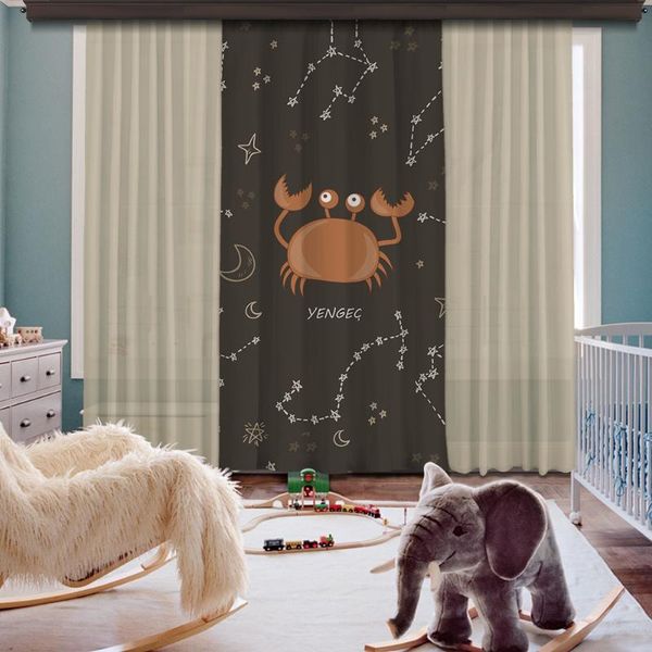 

cipcici cancer single piece blackout curtain kids living room bedroom child decorative brown woman man & drapes