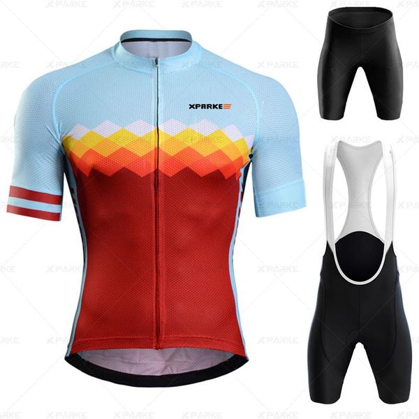 

racing sets 2021 cycling set man jersey short sleeve bicycle clothing kit mtb bike wear triathlon uniforme, Black;blue