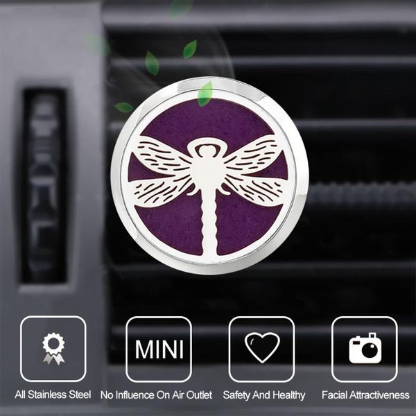 

car accessories stainless steel air freshener vent clip diffuser locket for auto interior decoration solid perfume jewelry