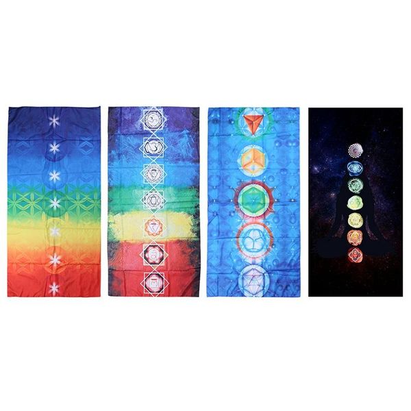 

tapestries polyester bohemia wall hanging india mandala blanket 7 chakra colored tapestry rainbow stripes travel beach yoga mat