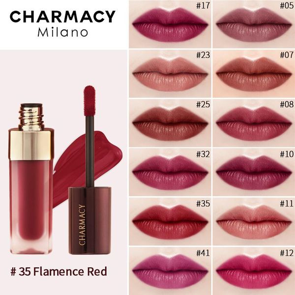 

lip gloss charmacy velvet matte lipstick 12 color waterproof nude long lasting easy wear liquid makeup nonstick cup cosmetics beauty