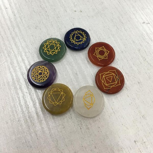 

decorative objects & figurines 1pc natural crystal quartz round seven chakra pieces home decoration renovation artwork open chakras to resto