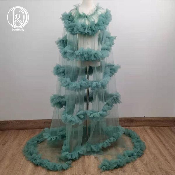 

don&judy puffy tulle cape cloak gown maternity dress for po shoot pography dresses party evening prom 2021, White