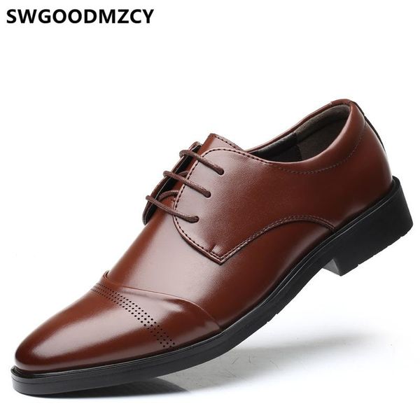 

dress shoes leather men formal business oxford classic fashion brown luxury elegant for plus size 48 zapatos, Black