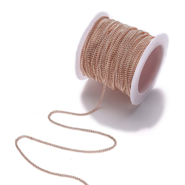 

products 10m / roll color preserving electroplating semi-finished manual diy copper chain jewelry accessories, Gray
